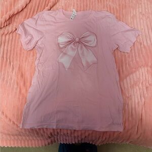 Bella Canvas Light Pink Kids Tee with Bow
